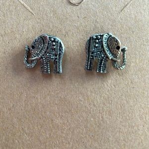 Silver Elephant Earrings.